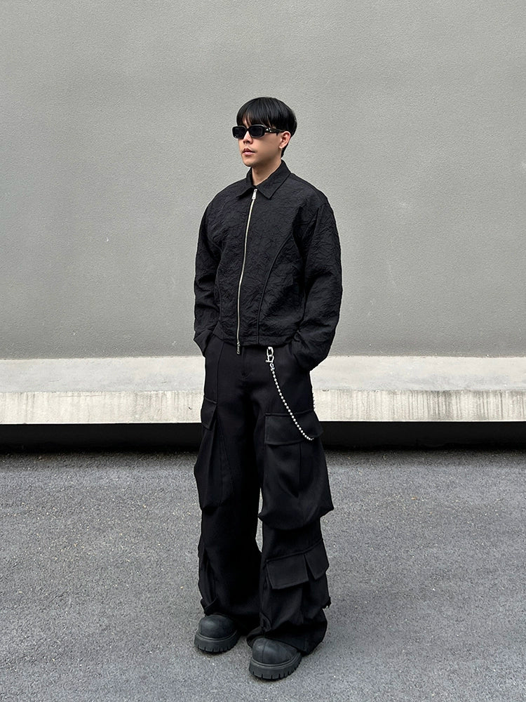 Black Multi-Pocket Cargo Pants