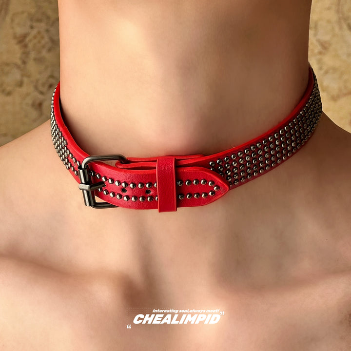 Heavy Metal Rivet Leather Choker