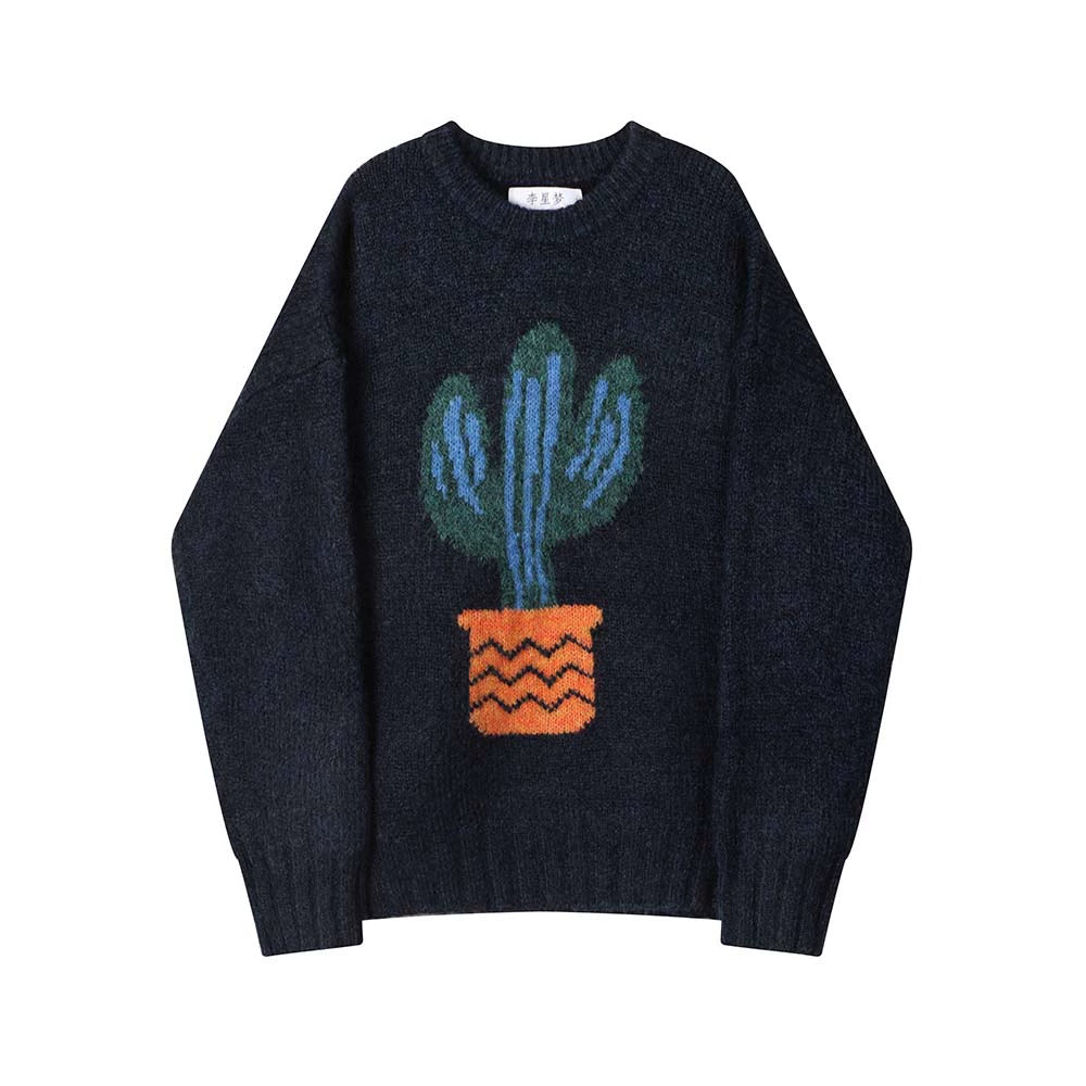 Cactus Print Knitted Sweater