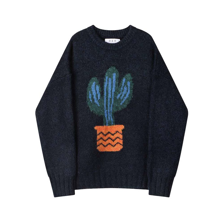 Cactus Print Knitted Sweater