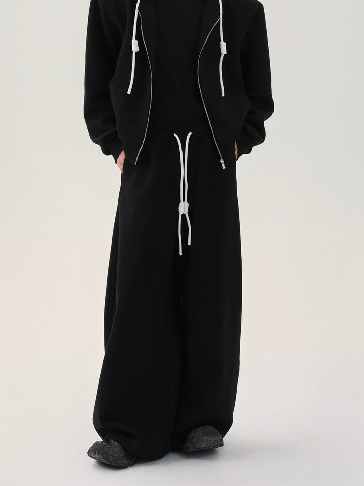 Wide-Leg Drawstring Sweatpants