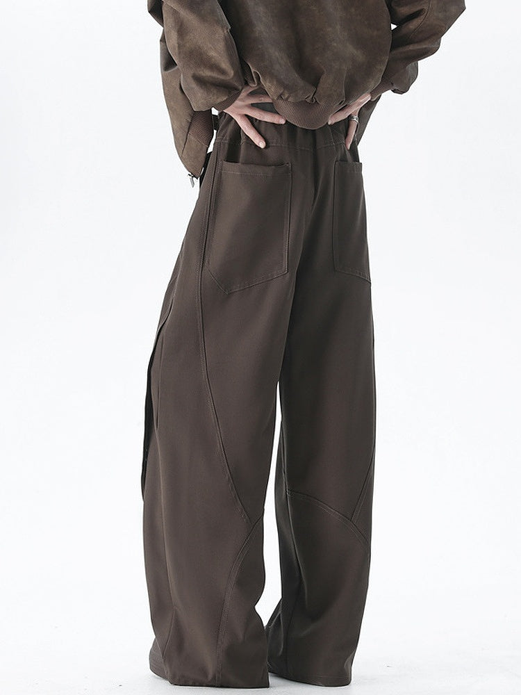 Wide-Leg Deconstructed Casual Pants