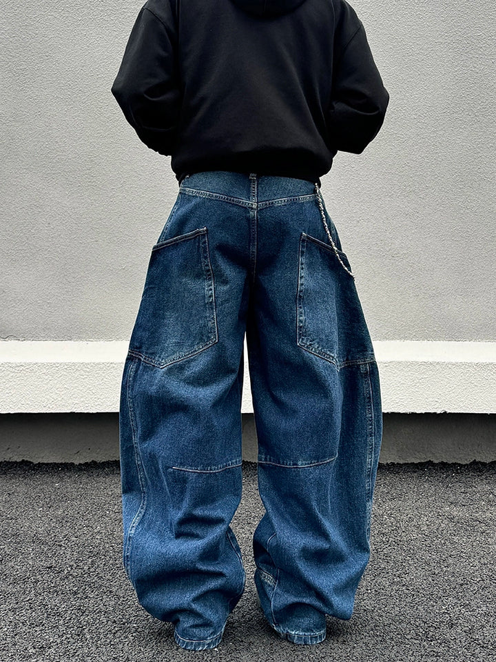 Vintage wijde baggy jeans met zakken 