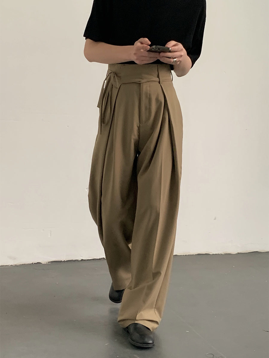 Waist-Tie Casual Pants