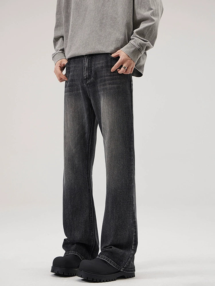 Loose Fit Flared Straight Jeans Pants