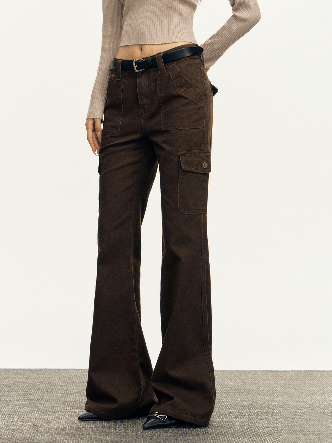 Retro Flared Slim Fit Pants