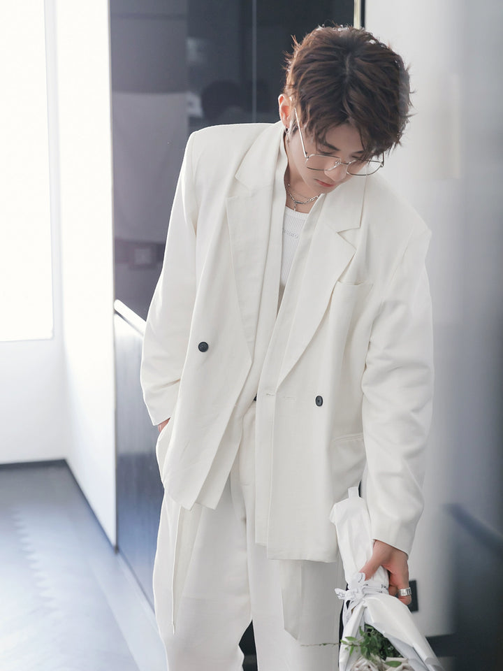 Two-piece Linen Cotton Suit Jacket