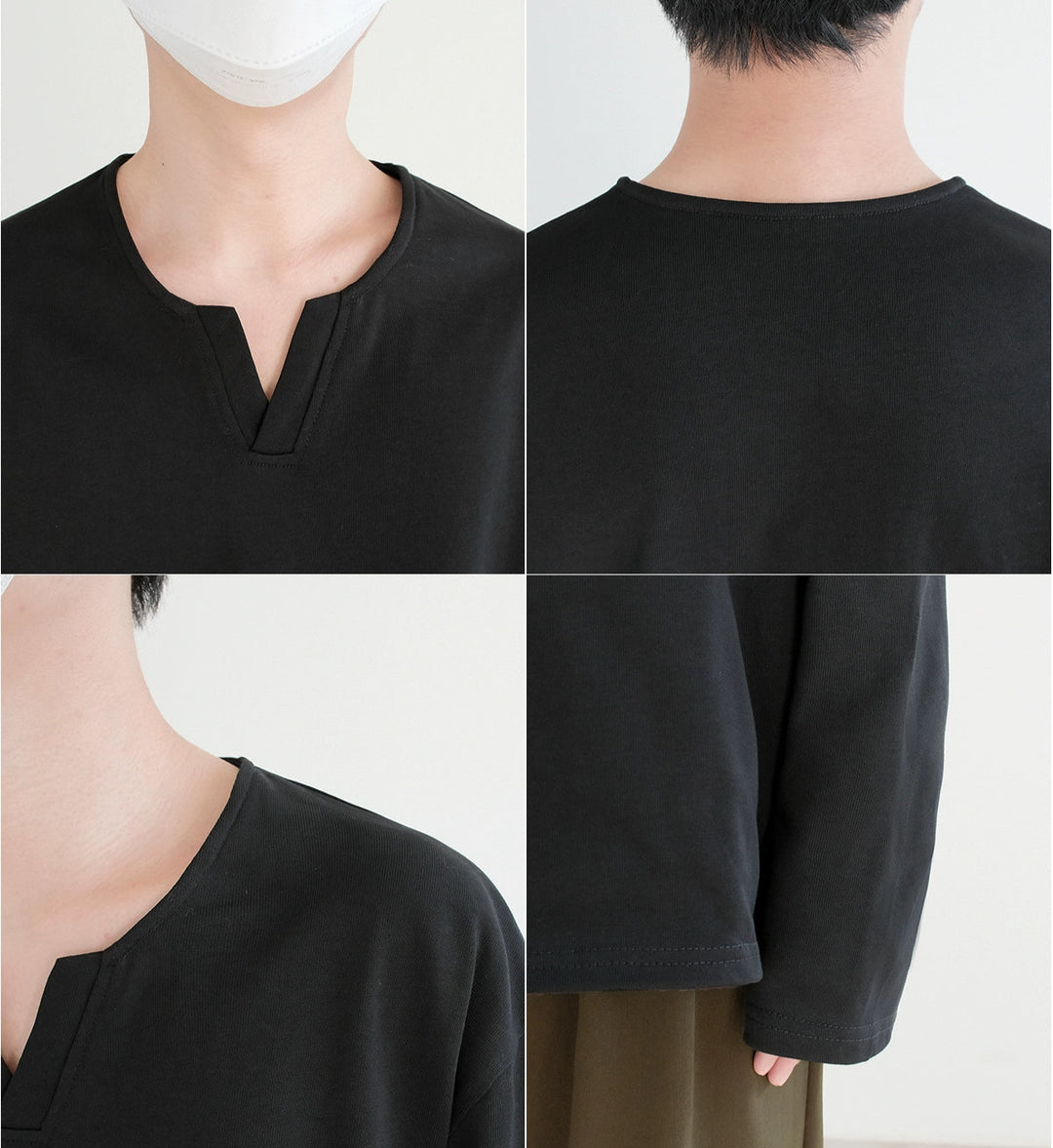 Minimalist U-hals Pullover Skjorte 