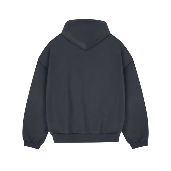 Heavyweight Plus Velvet Drop Shoulder Hoodie Pullover-The Korean Fashion