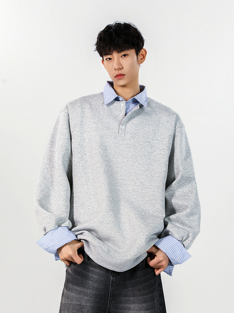 Two-Piece Long-Sleeve Polo Shirt