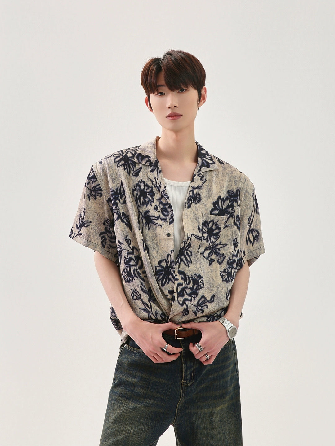 Floral Print Short-Sleeve Shirt