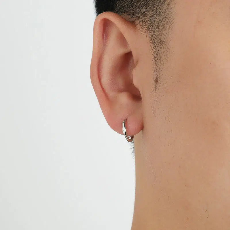 S925 Sterling Silver Geometric Hoop Earrings-The Korean Fashion