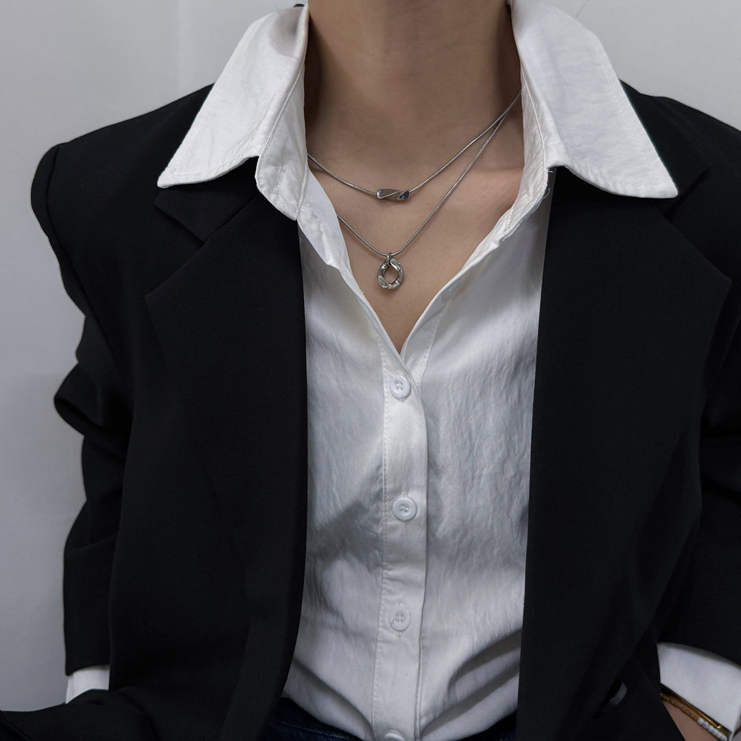 Metal Clavicle Chain Necklace Set