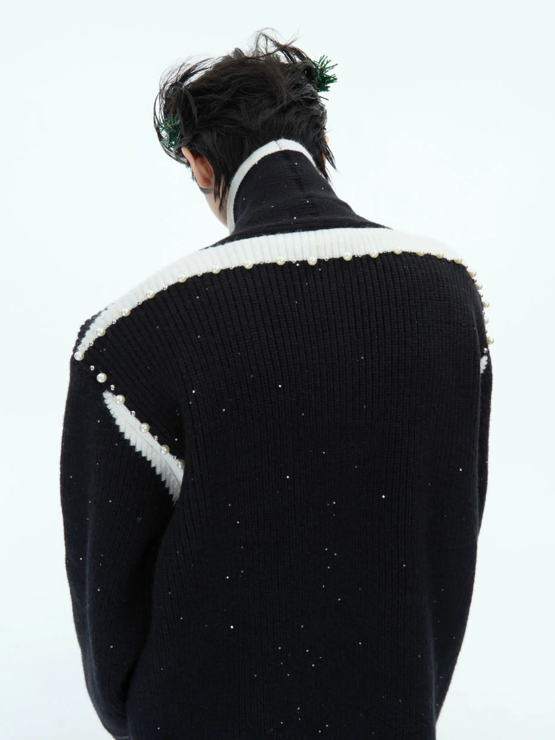 Slanted Button Knit Sweater-The Korean Fashion