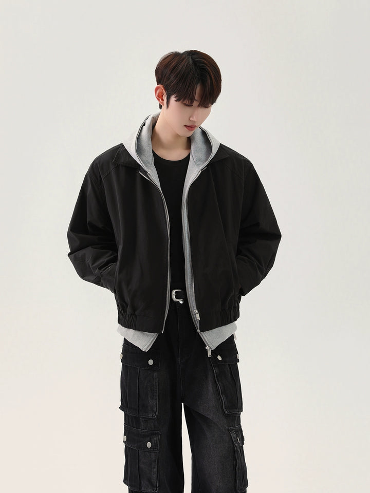 Two-Piece Hooded Zipper Jacket