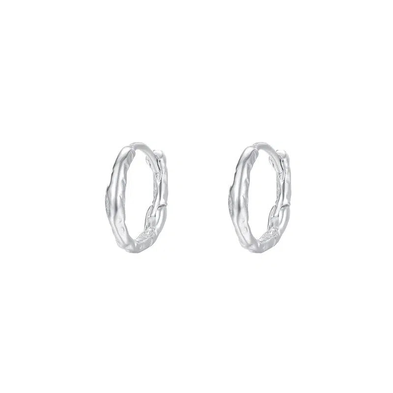 S925 Sterling Silver Geometric Hoop Earrings-The Korean Fashion