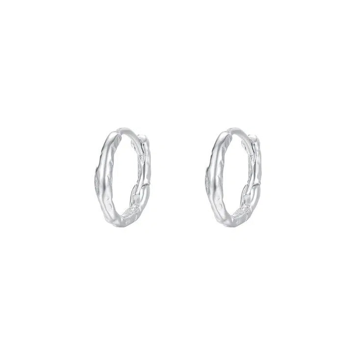 S925 Sterling Silver Geometric Hoop Earrings-The Korean Fashion