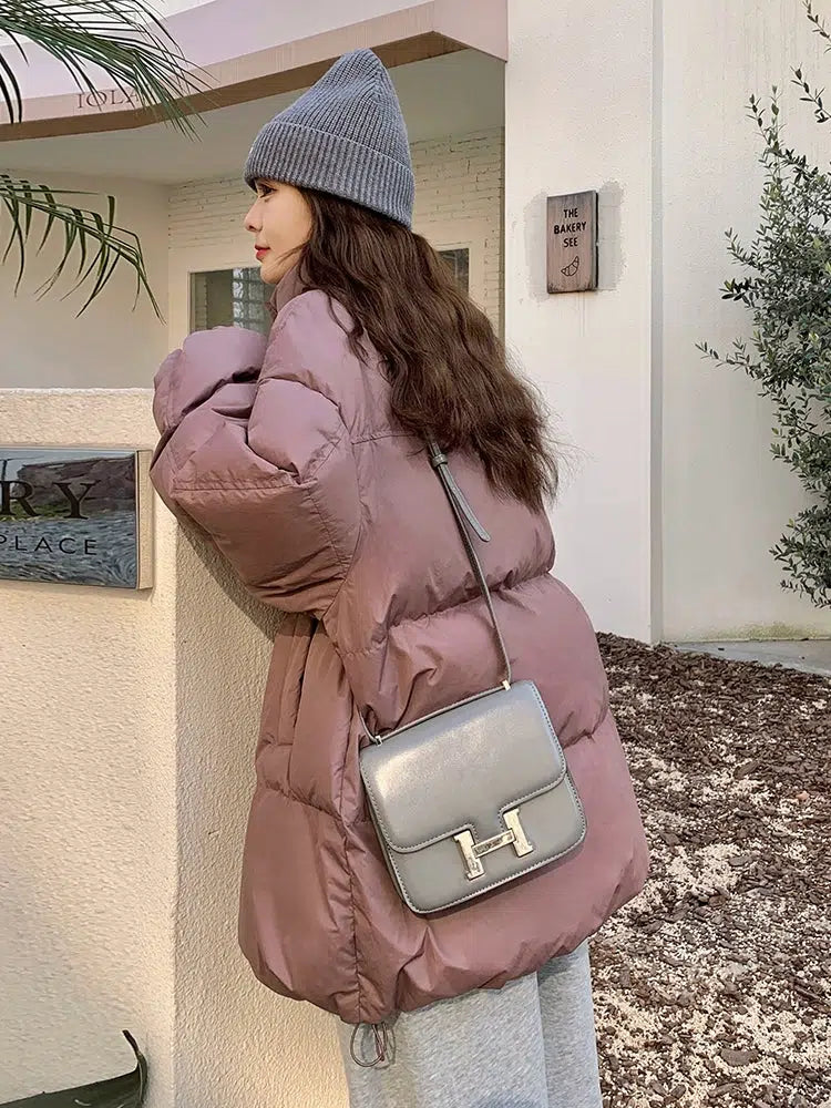 Women's Loose Fit Short Down Jacket-The Korean Fashion