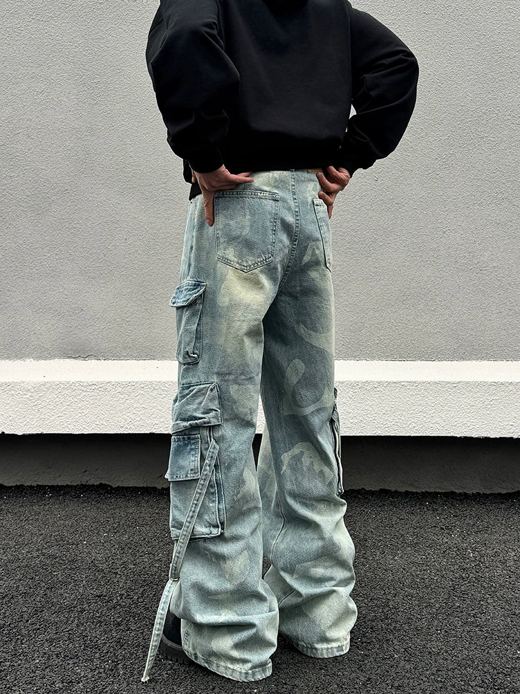 Wide-Leg Cargo Jeans