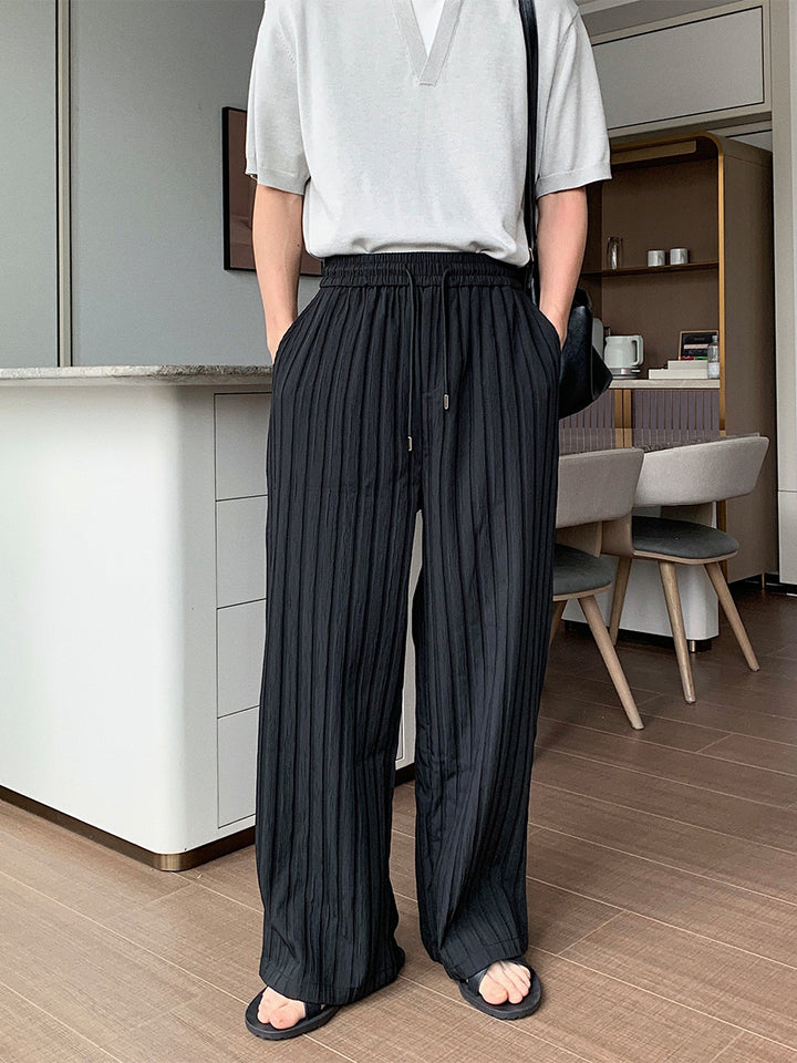 Striped Wide-leg Pants