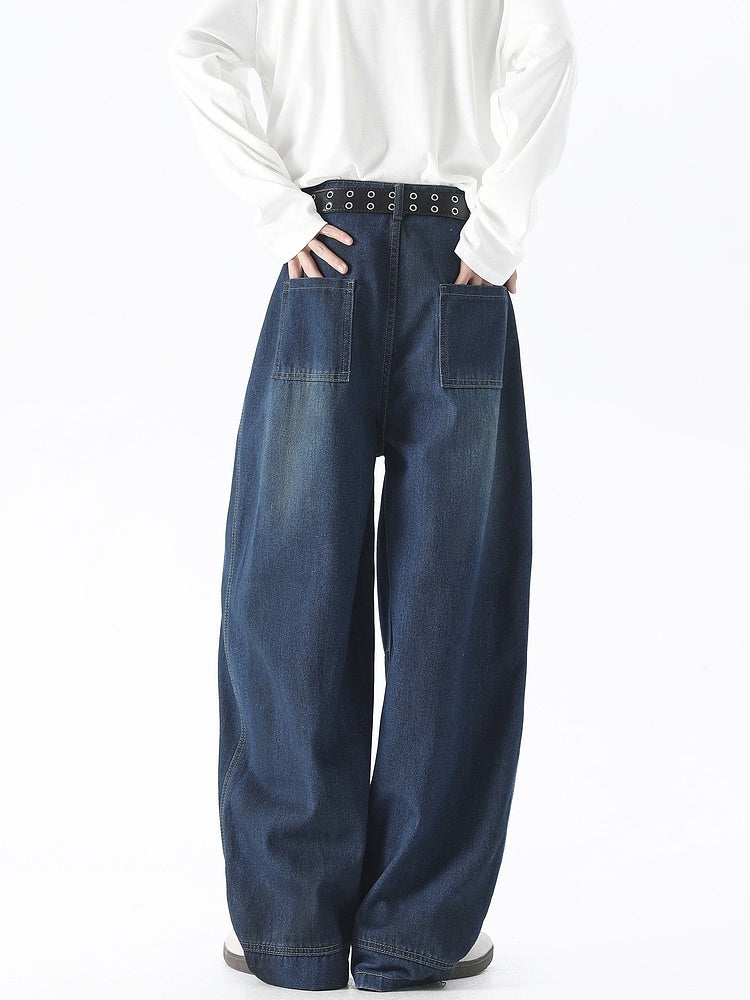 Wide-Leg Deconstructed Jeans