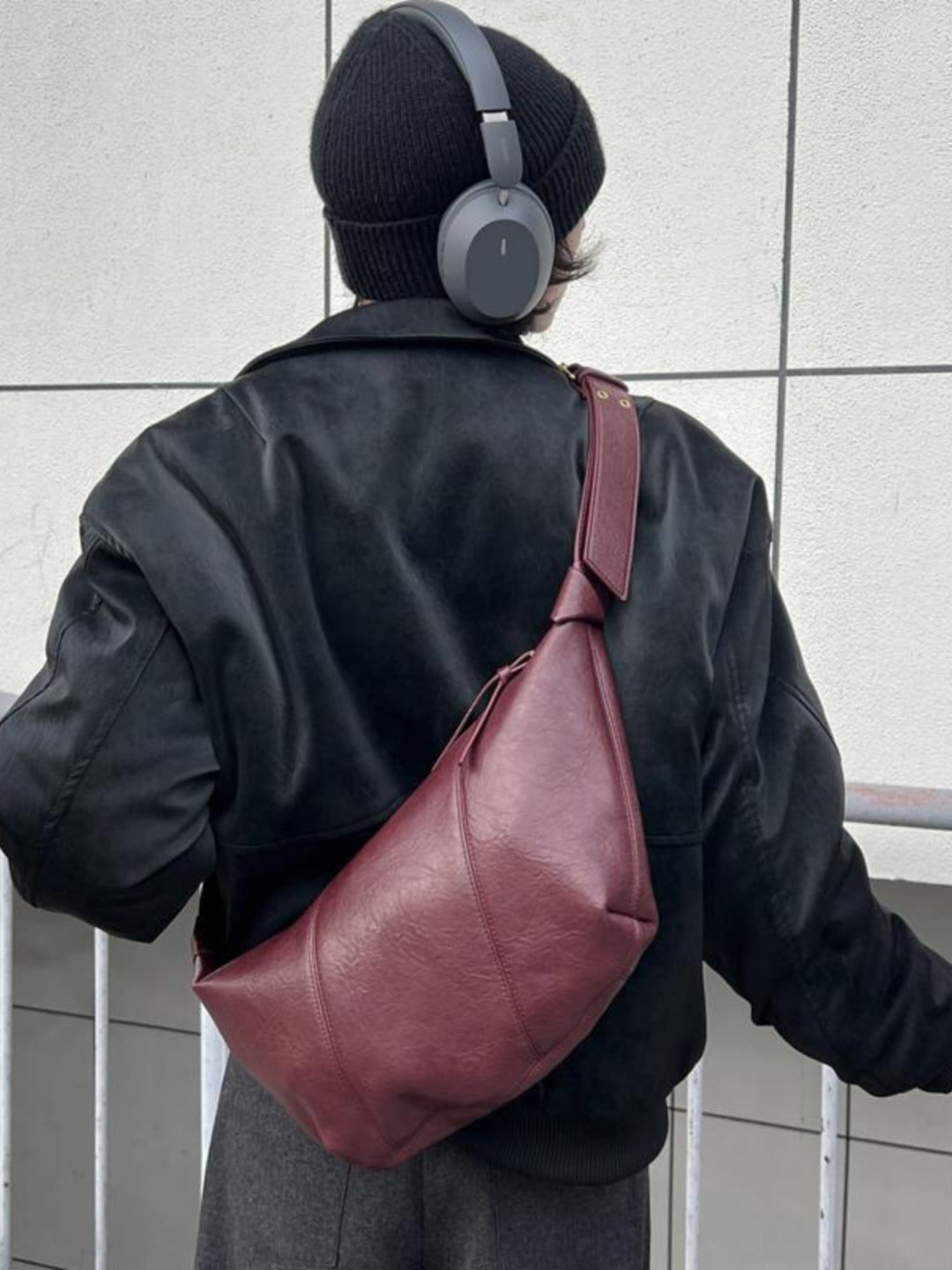 Red Leather Hobo Bag