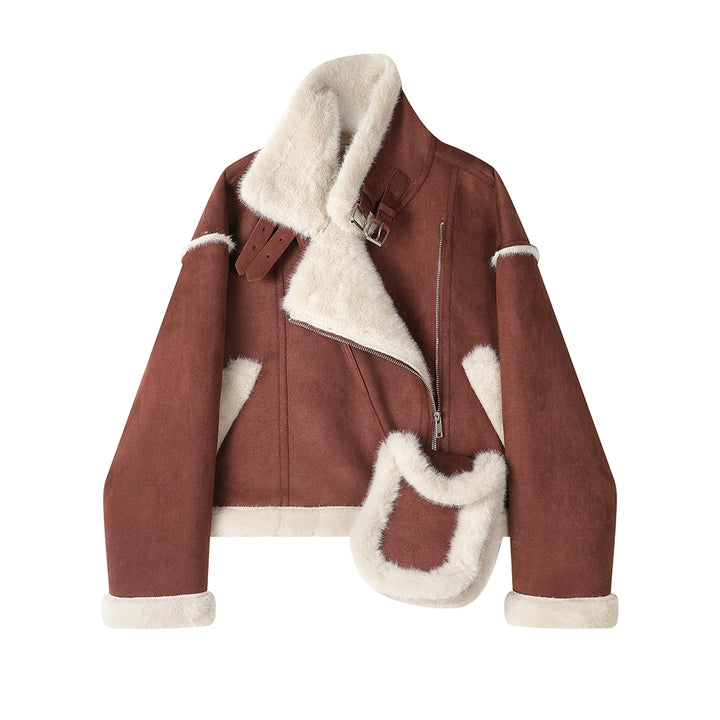 Retro Suede Fur Motorcycle Jacket