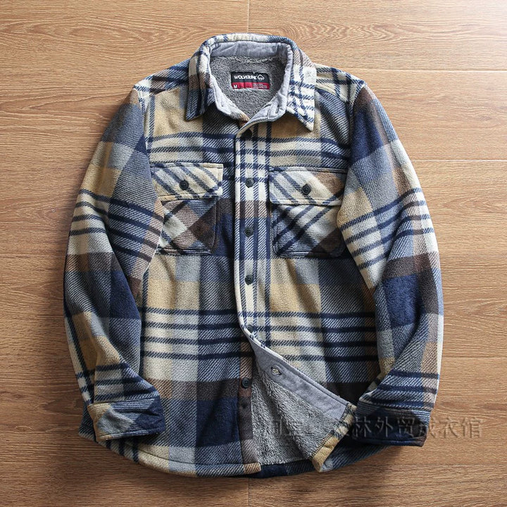 Warm Plaid Flannel Fleece-Lined Jacket