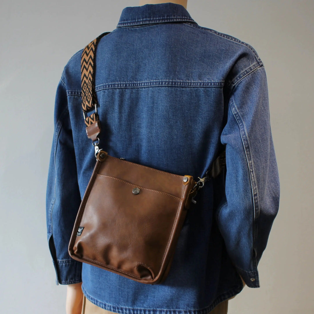 Leather Vertical Shoulder Bag