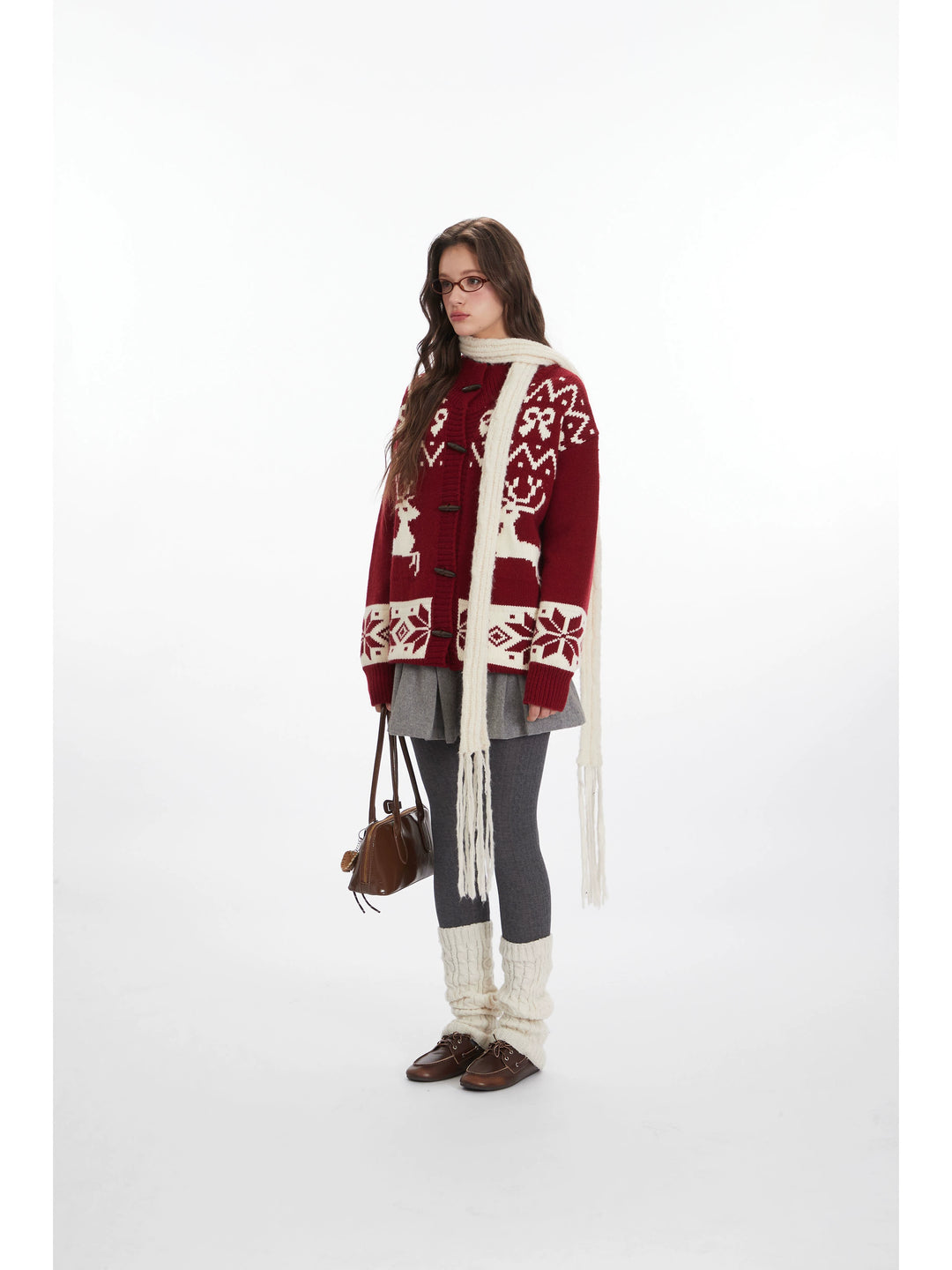 Horn Button Knit Cardigan Sweater Coat