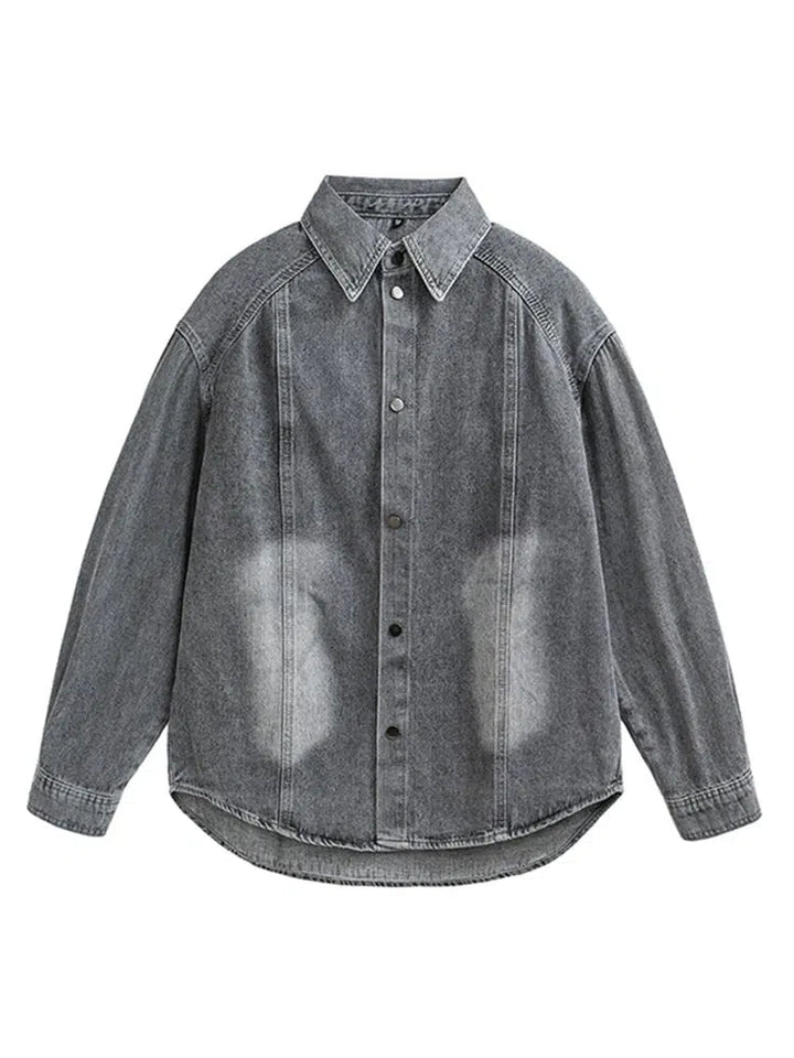 Washed Denim Retro Jacket-The Korean Fashion