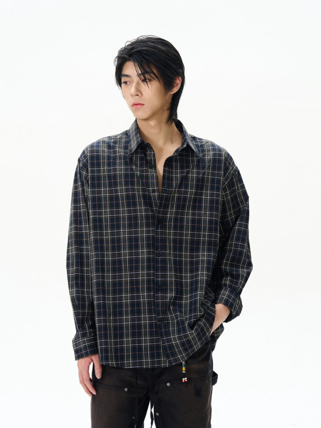 Long-Sleeve Plaid Shirt