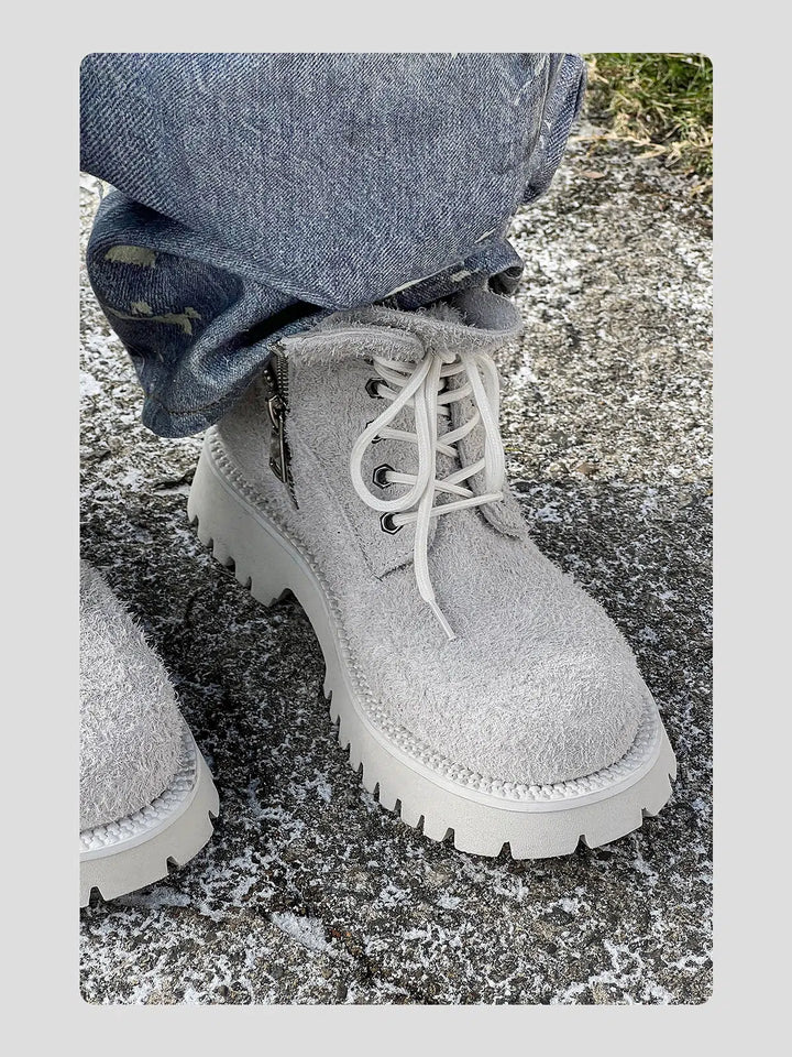 Thick-Soled Suede Martin Boots