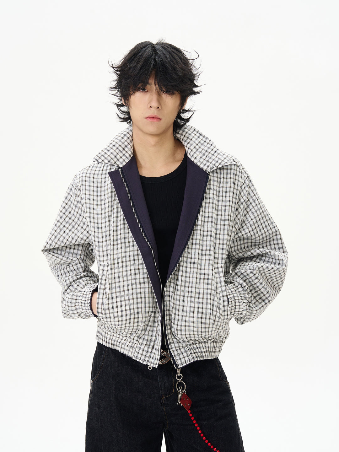 Double-Sided Plaid Casual Jacket