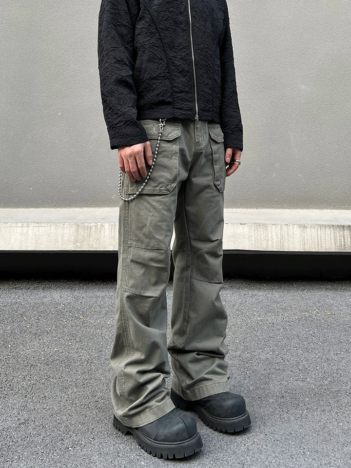 Multi-Pocket Straight Cargo Pants