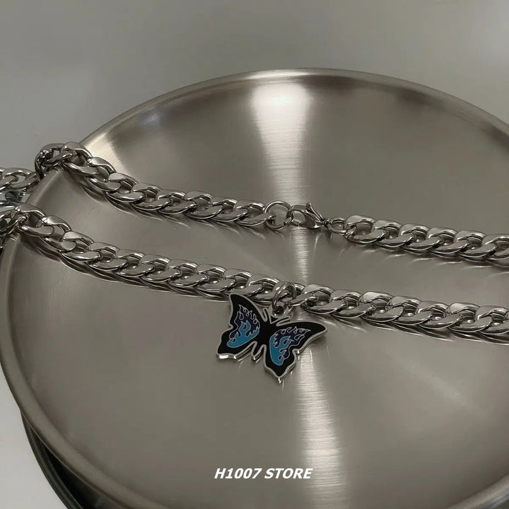 Butterfly Titanium Steel Chain Necklace