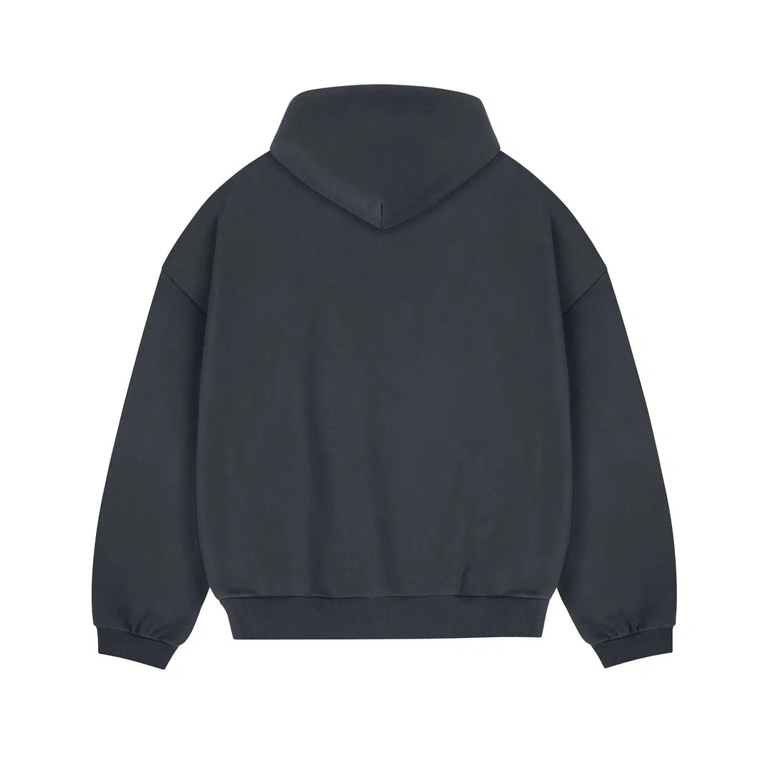 Heavyweight Dropshoulder Zipper Hoodie Sweater-The Korean Fashion