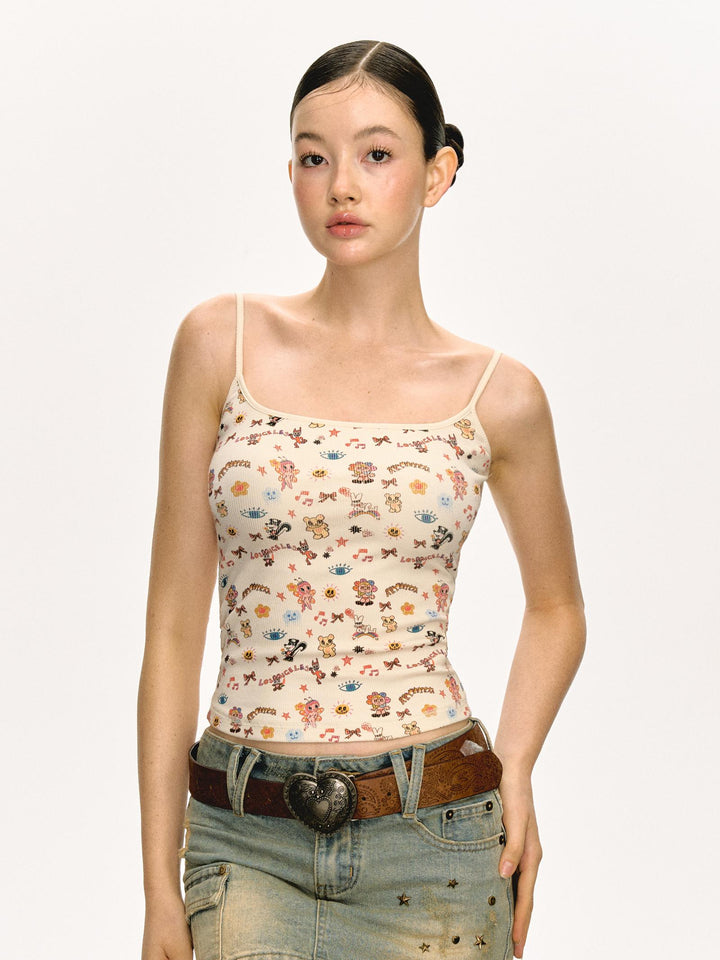 Retro Print Slim Fit Camisole