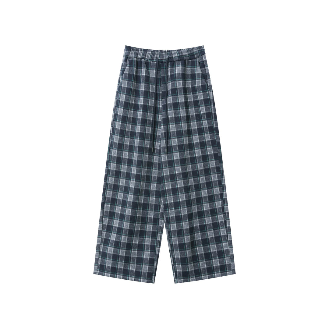 Retro Plaid Woolen Drawstring Pants