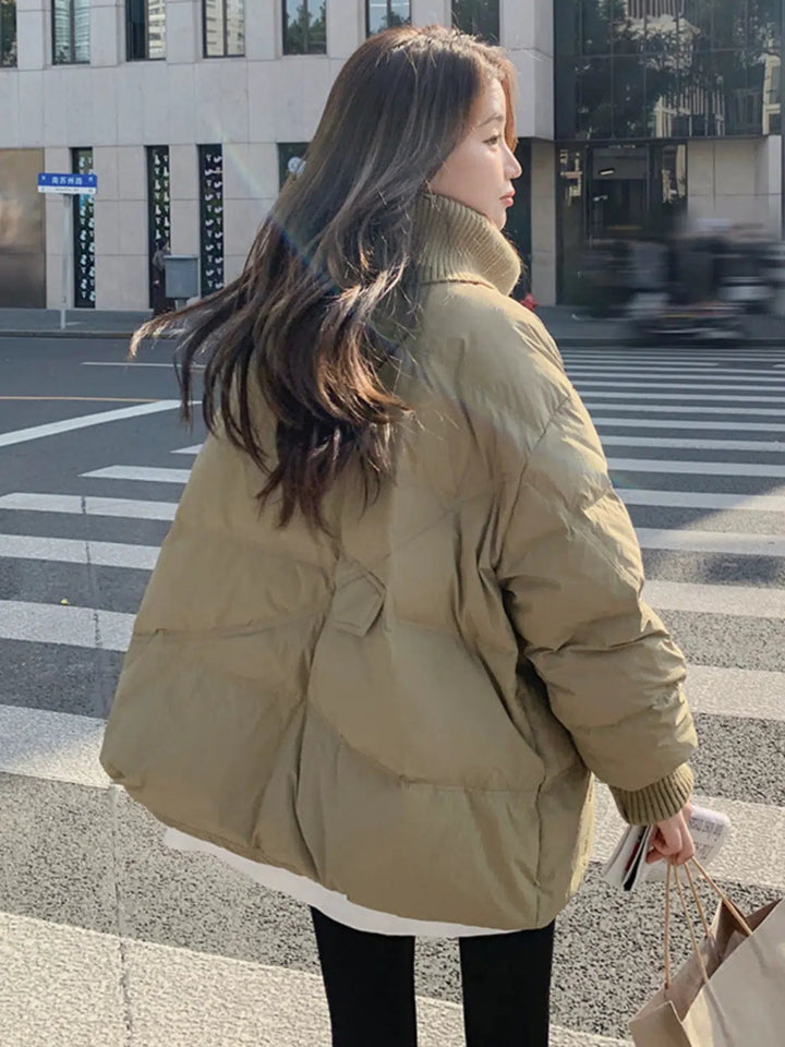 High-End Short Down Jacket with 90% Duck Down-The Korean Fashion