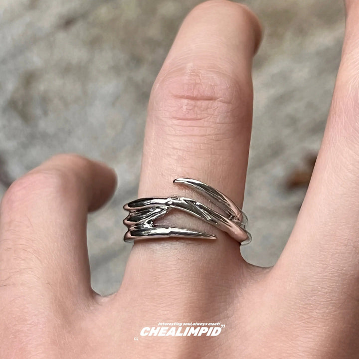 Irregular Claw Open Ring, Hip-hop Style-The Korean Fashion