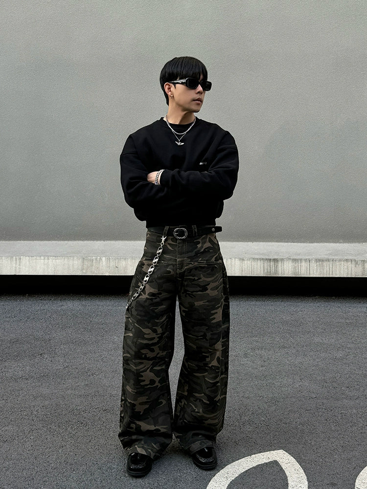 Straight-leg Camouflage Jeans