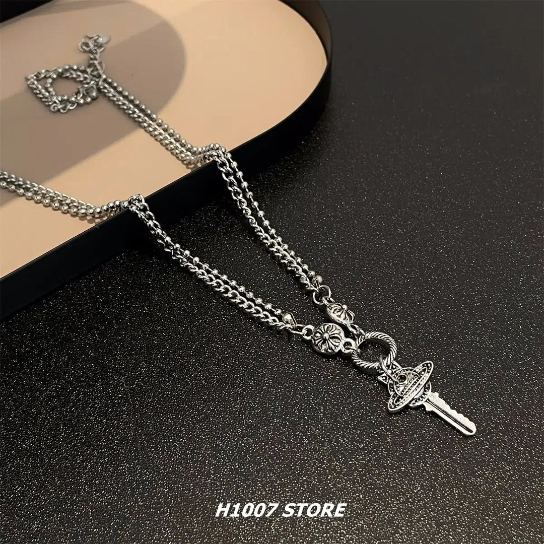 Cross Flower Pendant Necklace