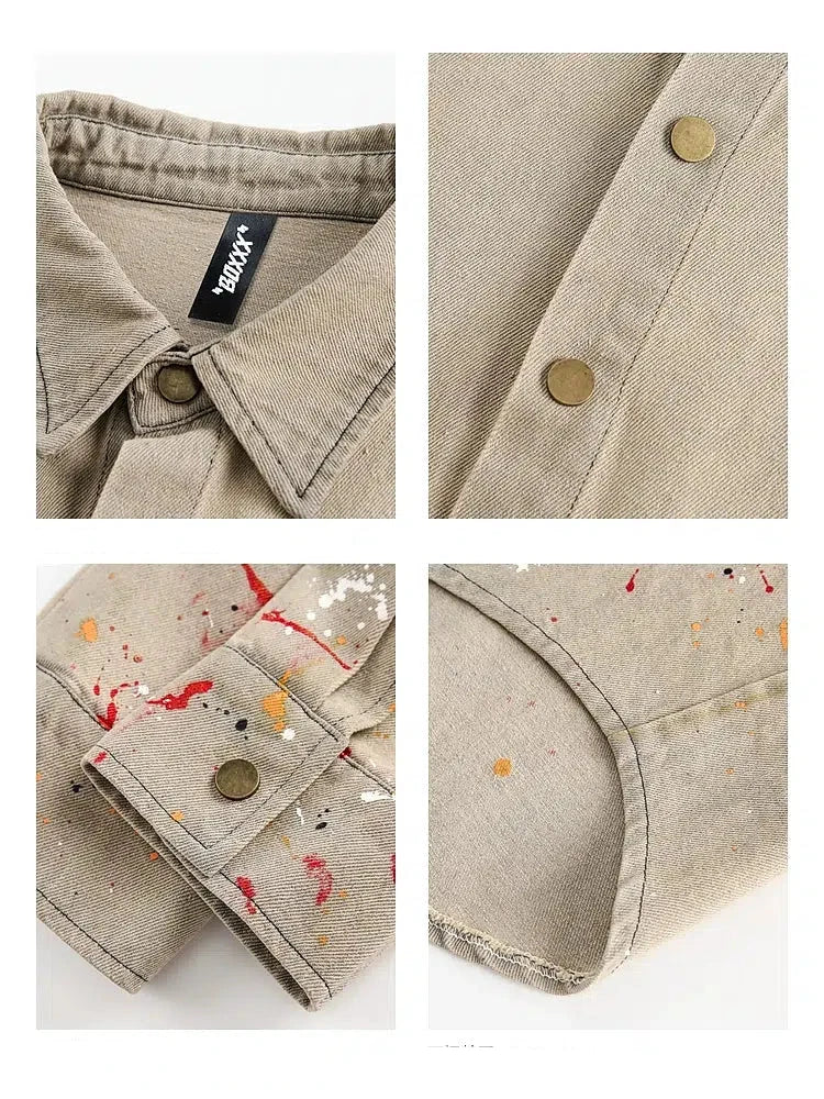 Casual Ink-Washed Denim Overshirt