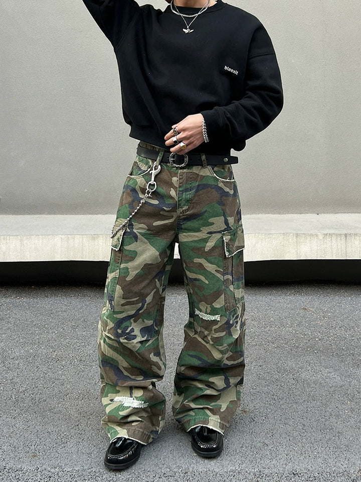 Camouflage Multi-pocket Cargo Pants