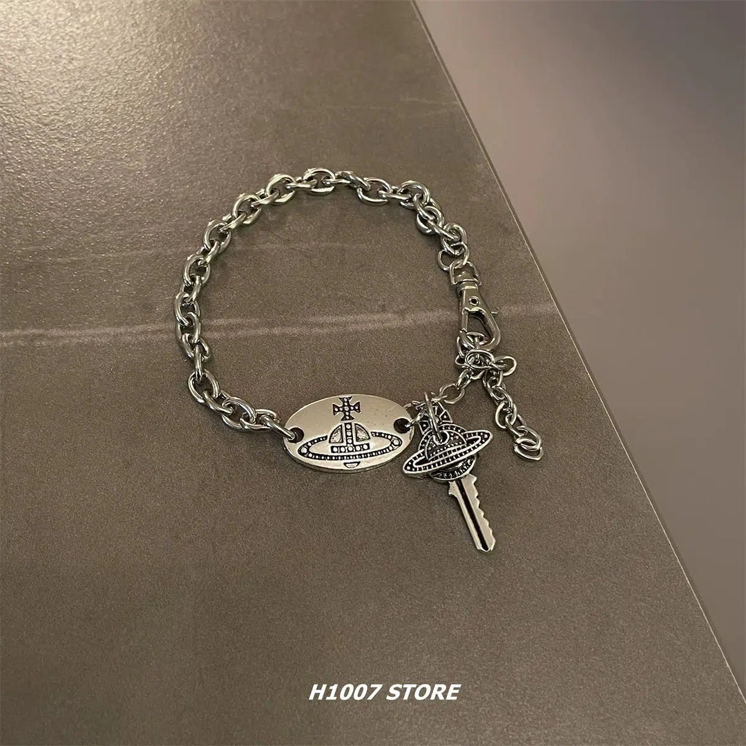 Hip-Hop Cross Flower Chain Bracelet