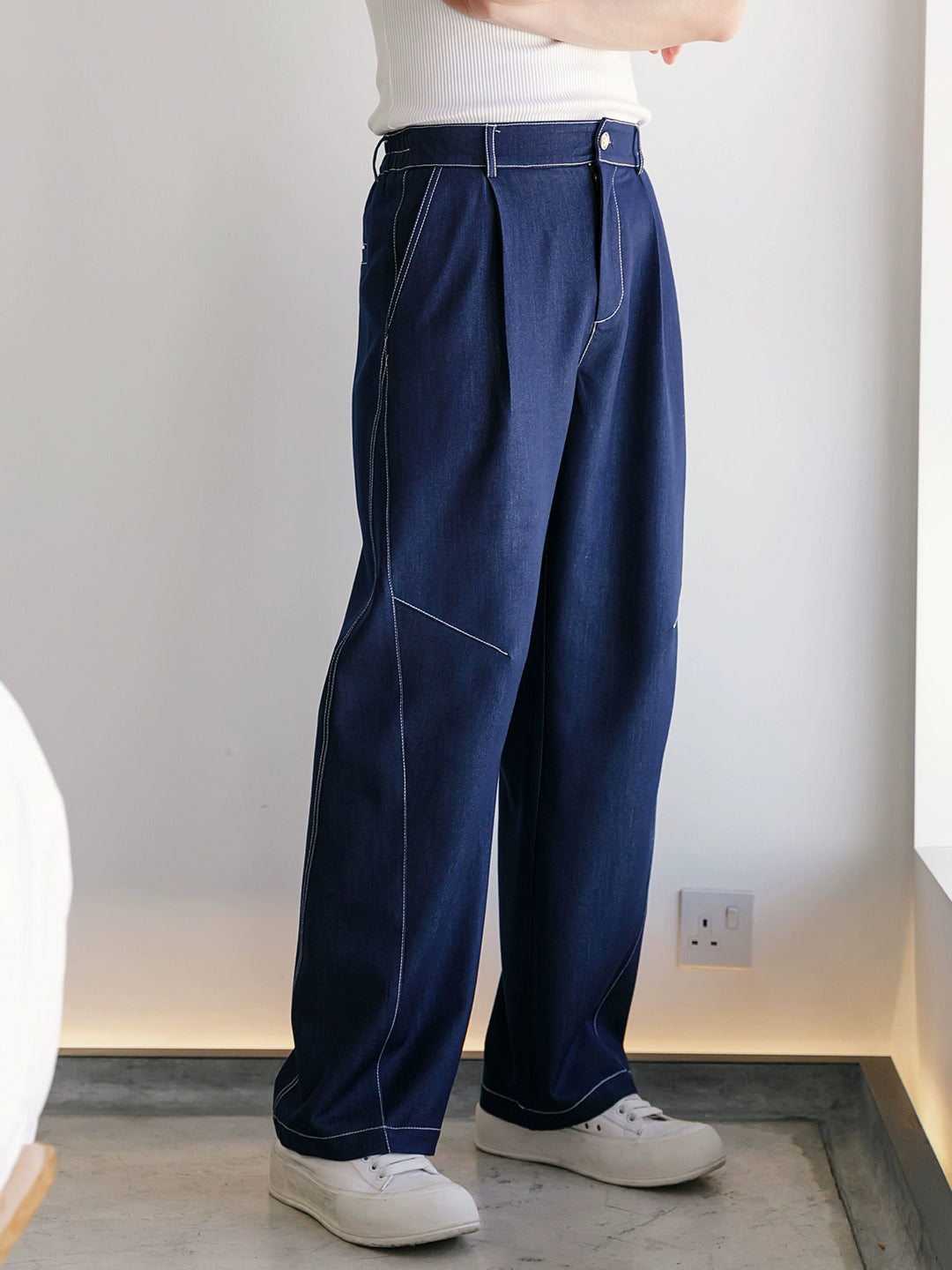 Straight Fit Ice Silk Casual Pants