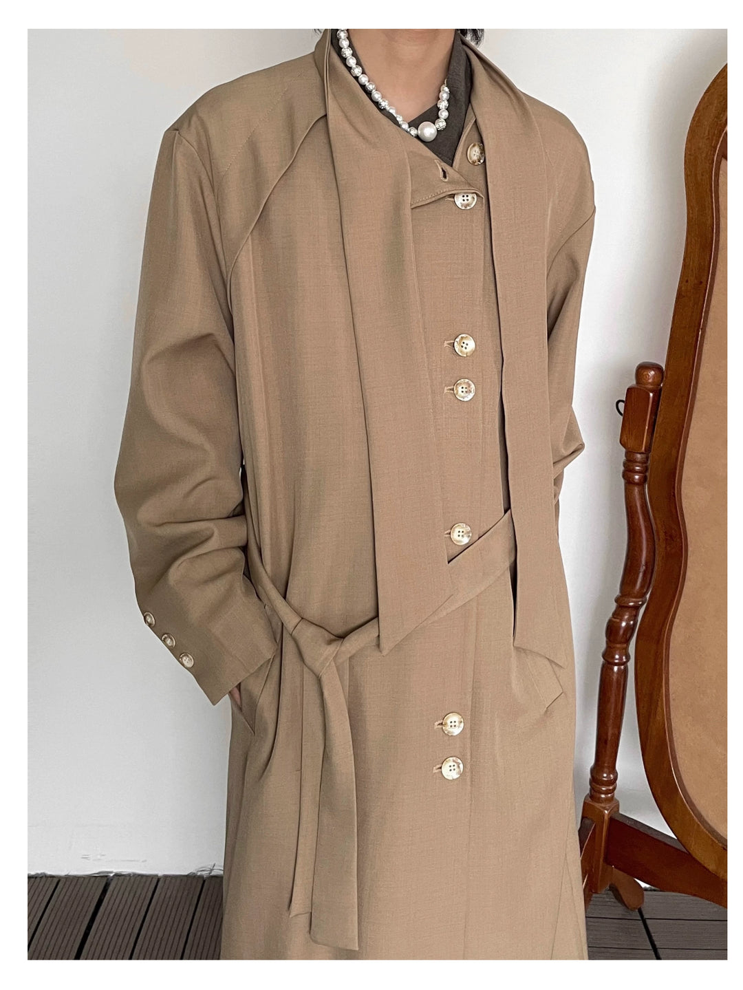 Stand-up Collar Mid-length Coat