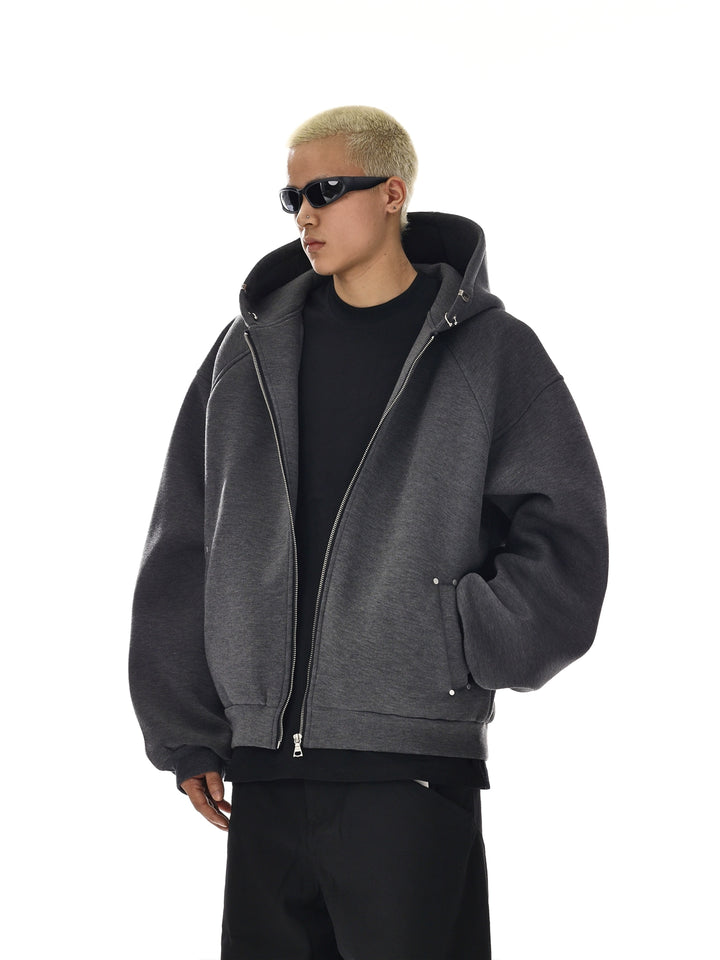 Heavy Hooded Zipper Jacket