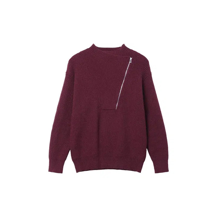 Irregular Half-Zip Sweater